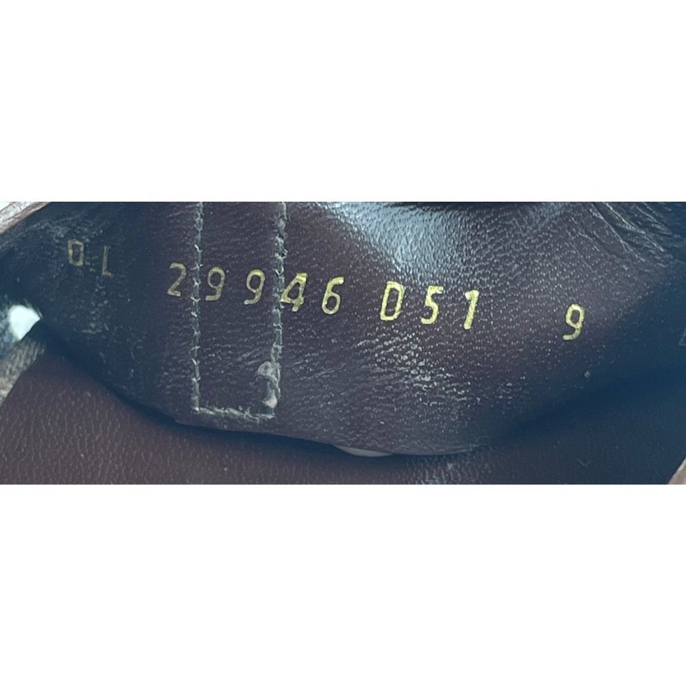 SALVATORE FERRAGAMO Crocodile Print Brown Leather Open Toe Kitten Heel Size 9 - Picture 12 of 13